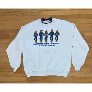 Vintage Cracker Barrel Country Line Dancing Sweatshirt L 90s Western Graphic